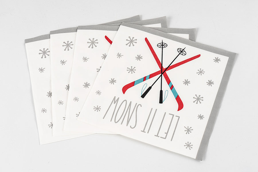 Winter SKI Theme Paper Napkin Winter SKI Theme Paper Napkin